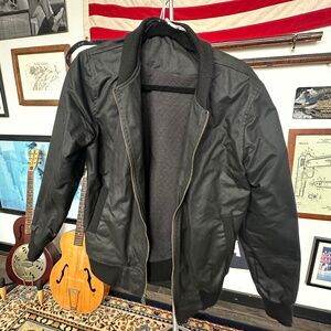 Black, Waxed 3SIXTEEN Baseball jacket, Medium.